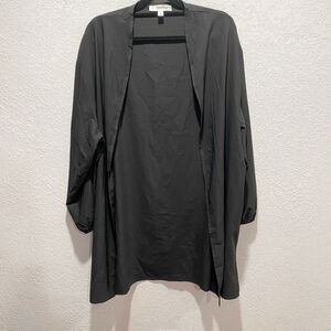 Coolibar Black Shawl Long Sleeve Open Front Cover Up Women’s Large Elastic Cuff